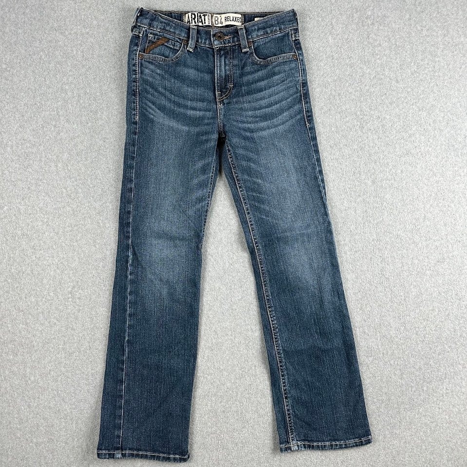 Ariat Denim Bootcut Jeans Womens 12 Medium Wash B4 Relaxed Fit Rodeo Whiskering